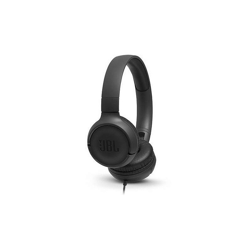 JBL on-ear austiņas ar mikrofonu, melnas JBLT500BLK