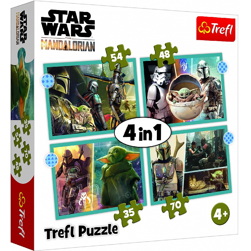 TREFL STAR WARS Pužļu komplekts 4in1 Mandalorian