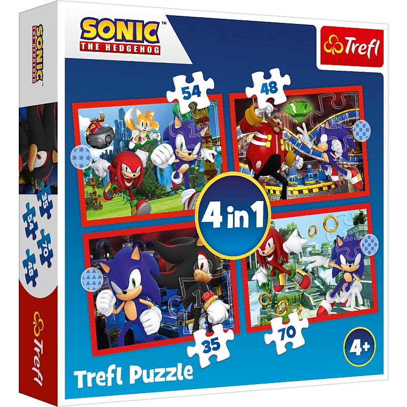 TREFL SONIC Pužļu komplekts 4 in 1 34625T