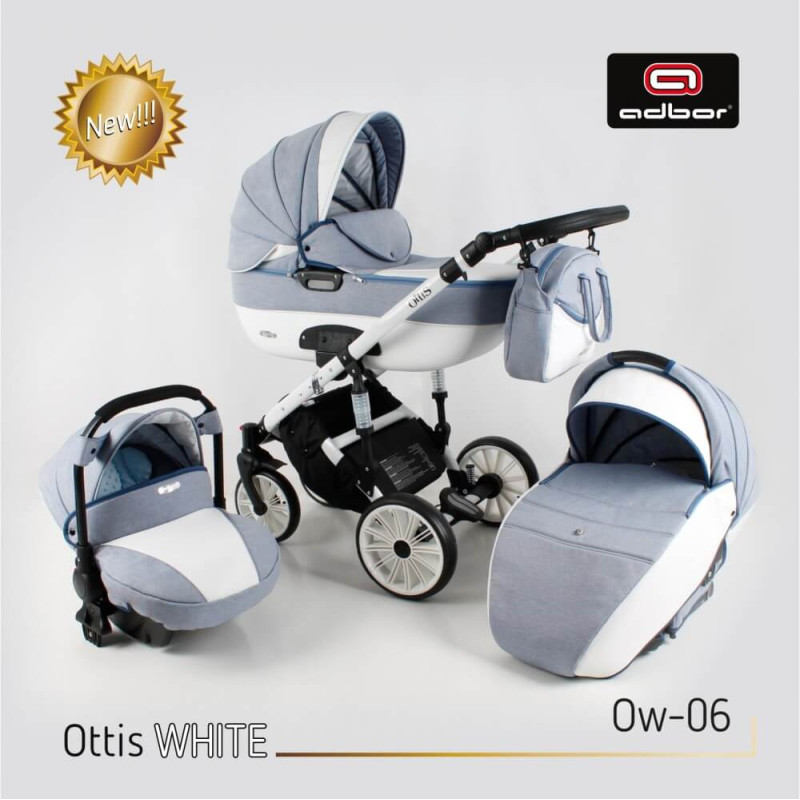 Adbor OTTIS White monitoimiset lastenvaunut 2in1, Ott-31