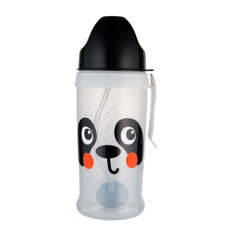 Canpol 56/510 vuotamaton pullo pillillä ja painolla, BabiesBoo, panda, valkoinen