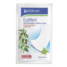 Ecoplast-laastari ECOMENT 10x15 cm, lämmittävä pippurilla ja mentolilla