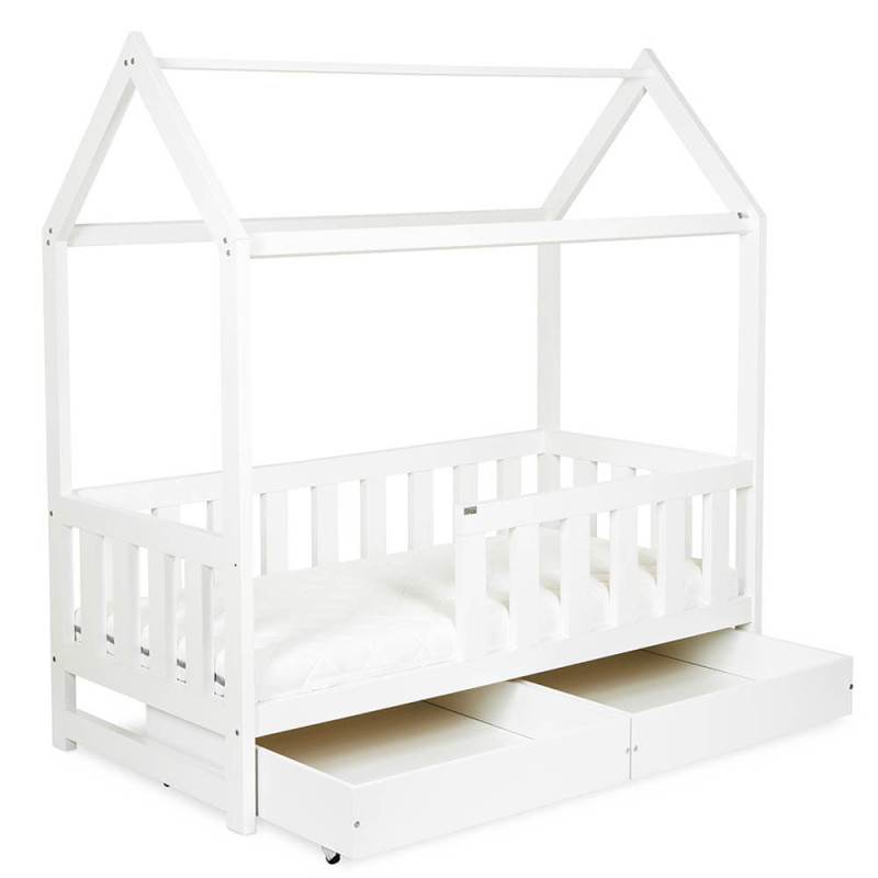 Klups LittleSky LIV gulta ar divam atvilktnem 160x80cm, balta