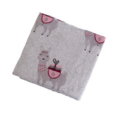 MINIWORLD puuvillaviltti/peitto "Laama", harmaa, 80×100 cm