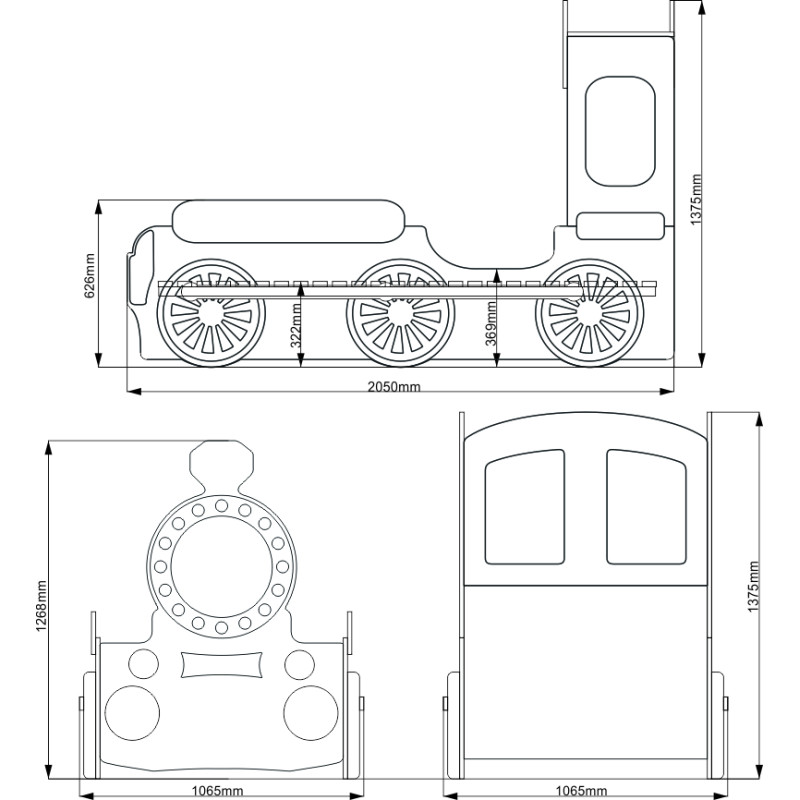 PLASTIKO gulta ar matraci 190x90cm Lokomotive sarkans