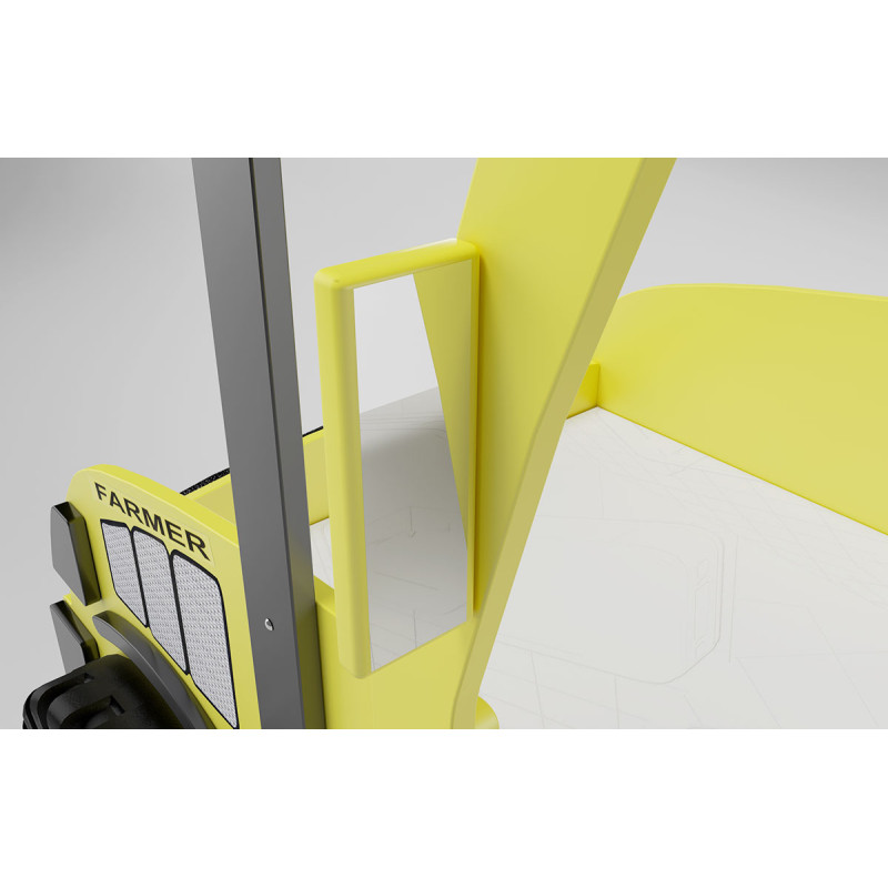 PLASTIKO gulta ar matraci 180x90cm TRACTOR dzeltens