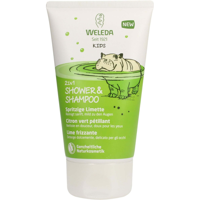 Weleda lasten suihkugeeli ja shampoo, raikas lime, 150 ml