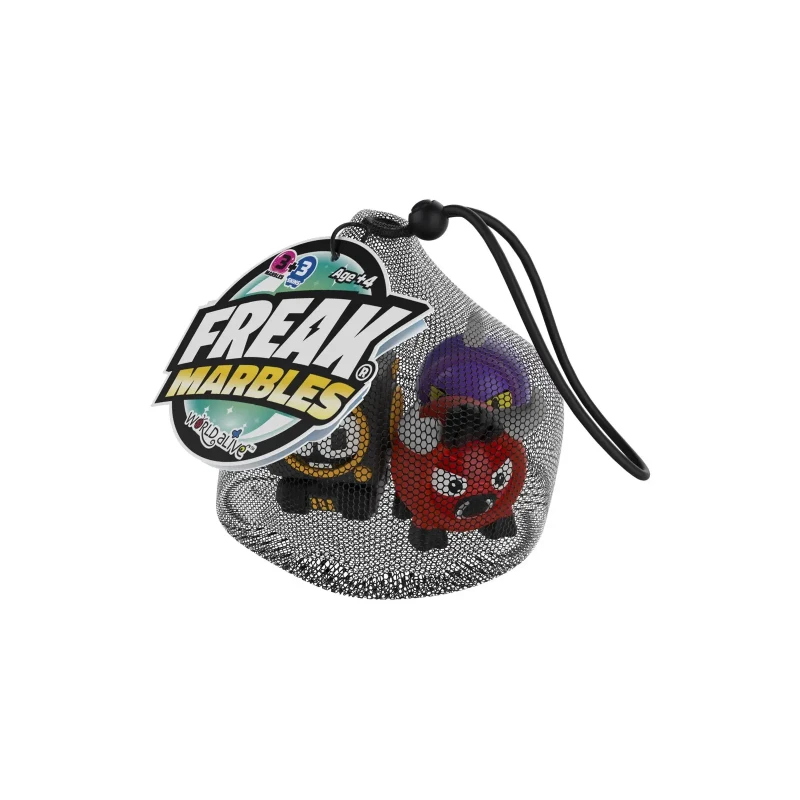 Freak Marbles® 3 Marmoria & Nahkat verkkopussissa, 24 sekakappaletta CDU:ssa