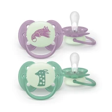 Philips Avent AVENT SCF094/04 tutti Soother Soft 6–18 kk, Night & Day, kettu/kirahvi